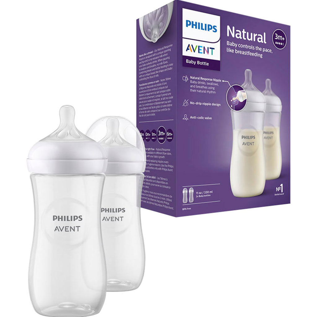 شیشه شیر 330ml ریسپانس برند فیلیپس اونت philips avent ( دو عددی)